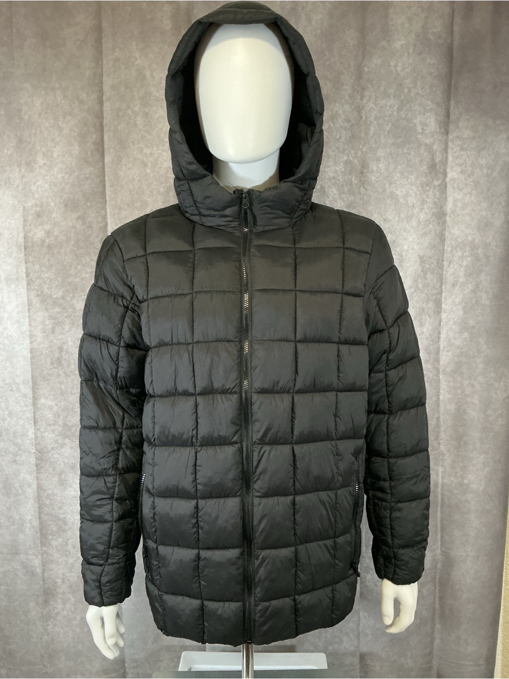 Men's Reebok Black Quilted Hooded Puffer Jacket